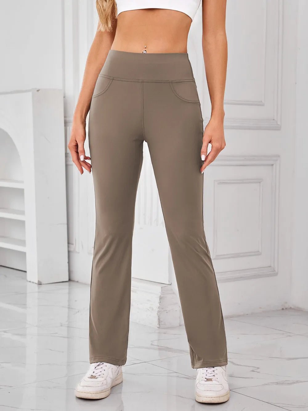 Lovelet High Waist Active Pants with Pockets - MAD RUFFI