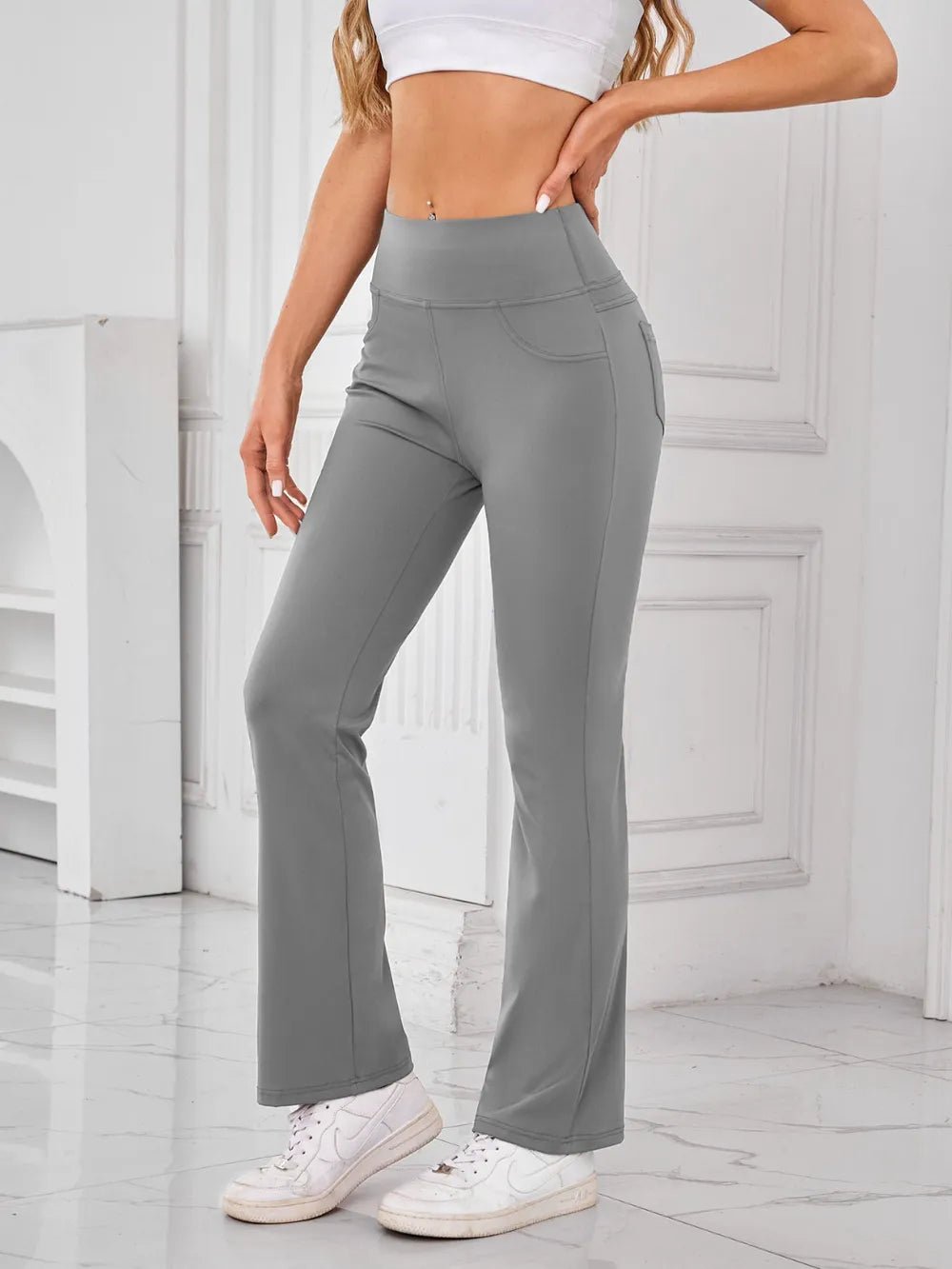 Lovelet High Waist Active Pants with Pockets - MAD RUFFI