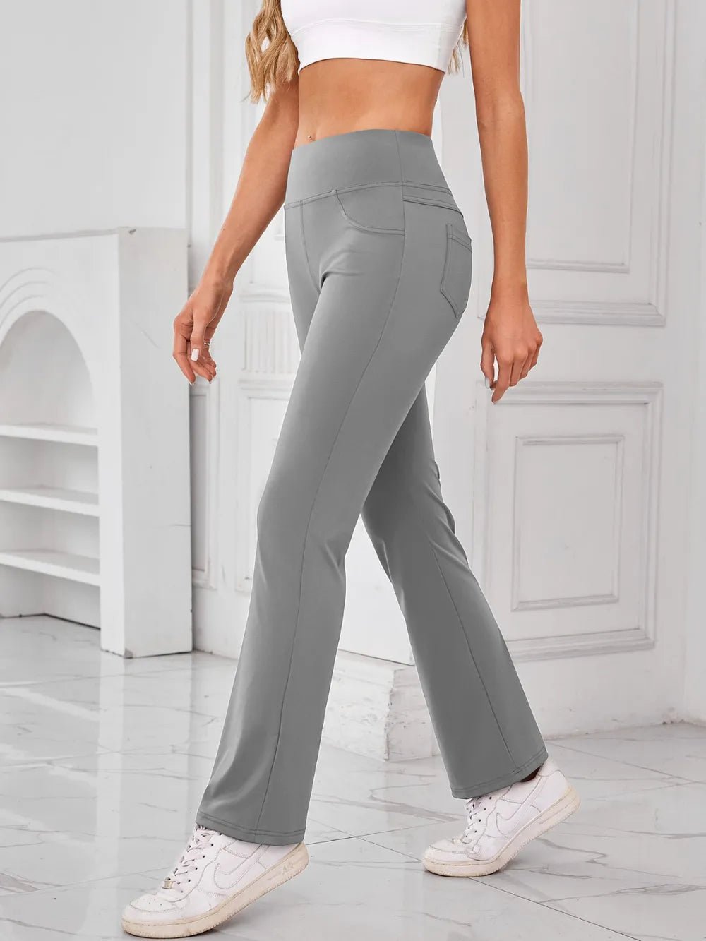 Lovelet High Waist Active Pants with Pockets - MAD RUFFI