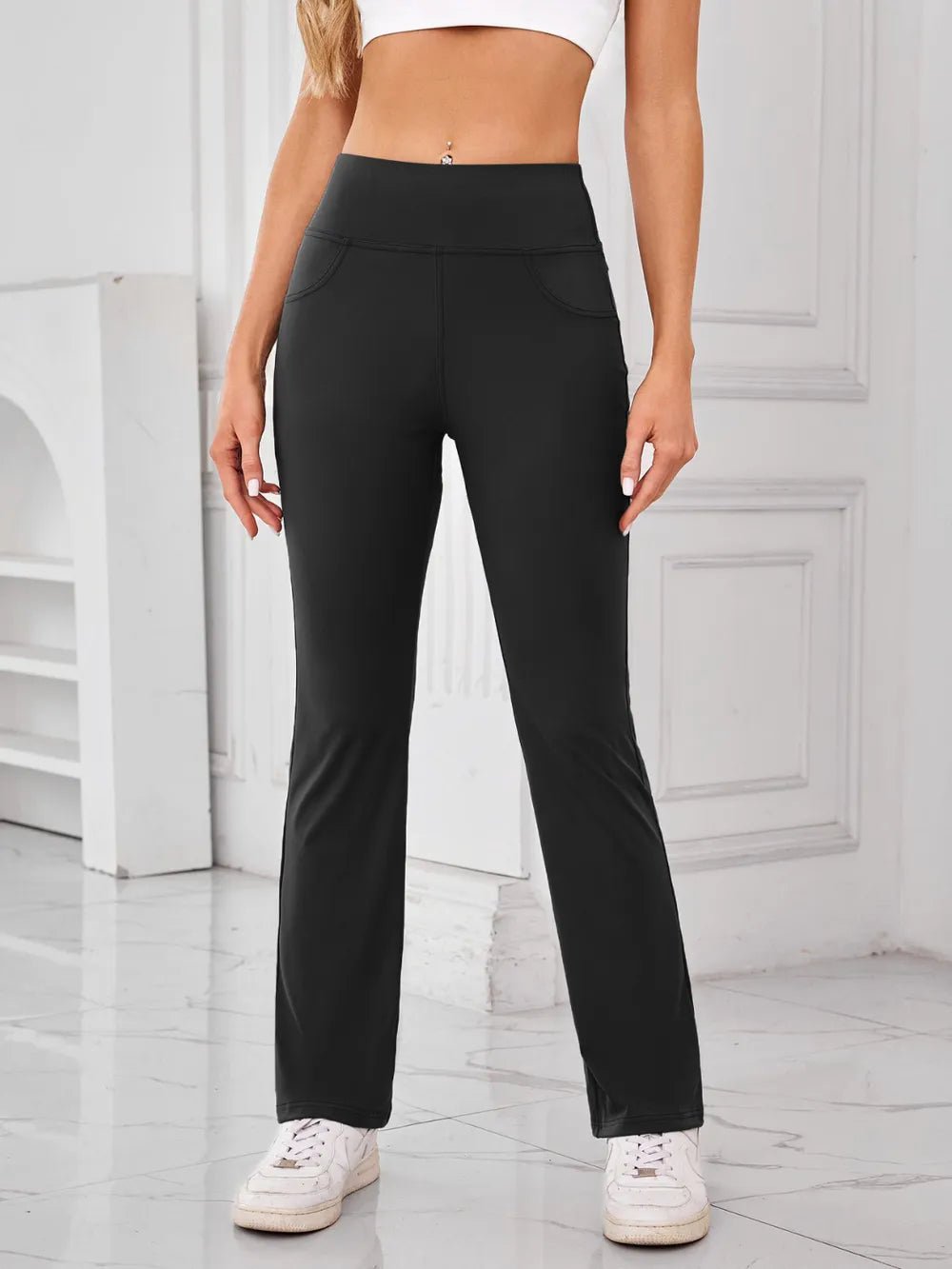 Lovelet High Waist Active Pants with Pockets - MAD RUFFI