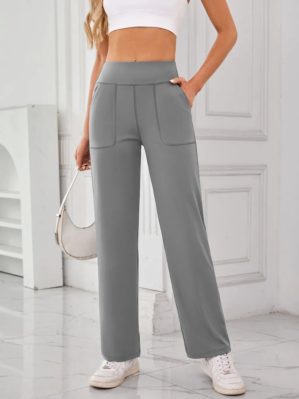 Lovelet High Waist Active Pants with Pockets - MAD RUFFI