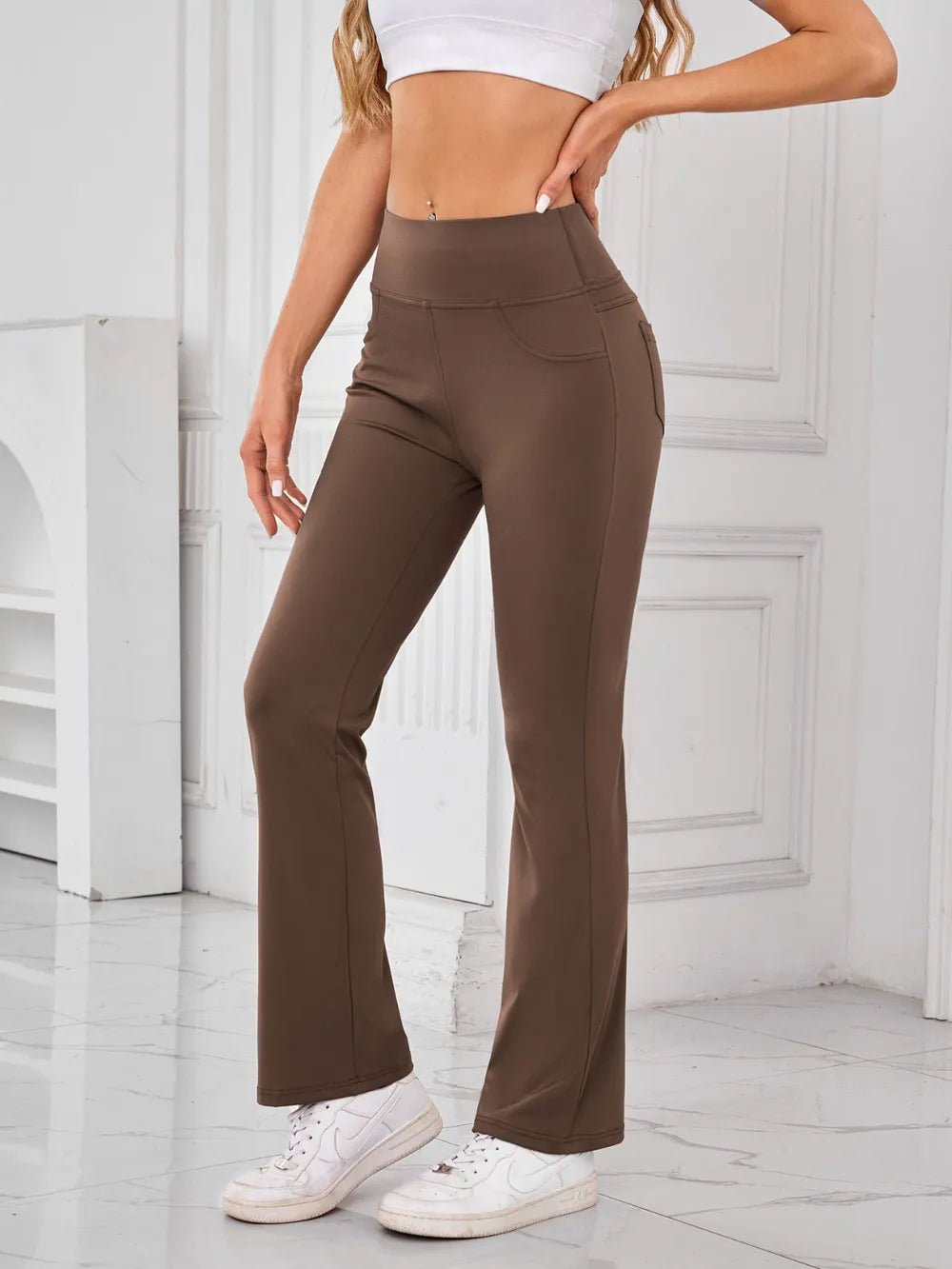 Lovelet High Waist Active Pants with Pockets - MAD RUFFI