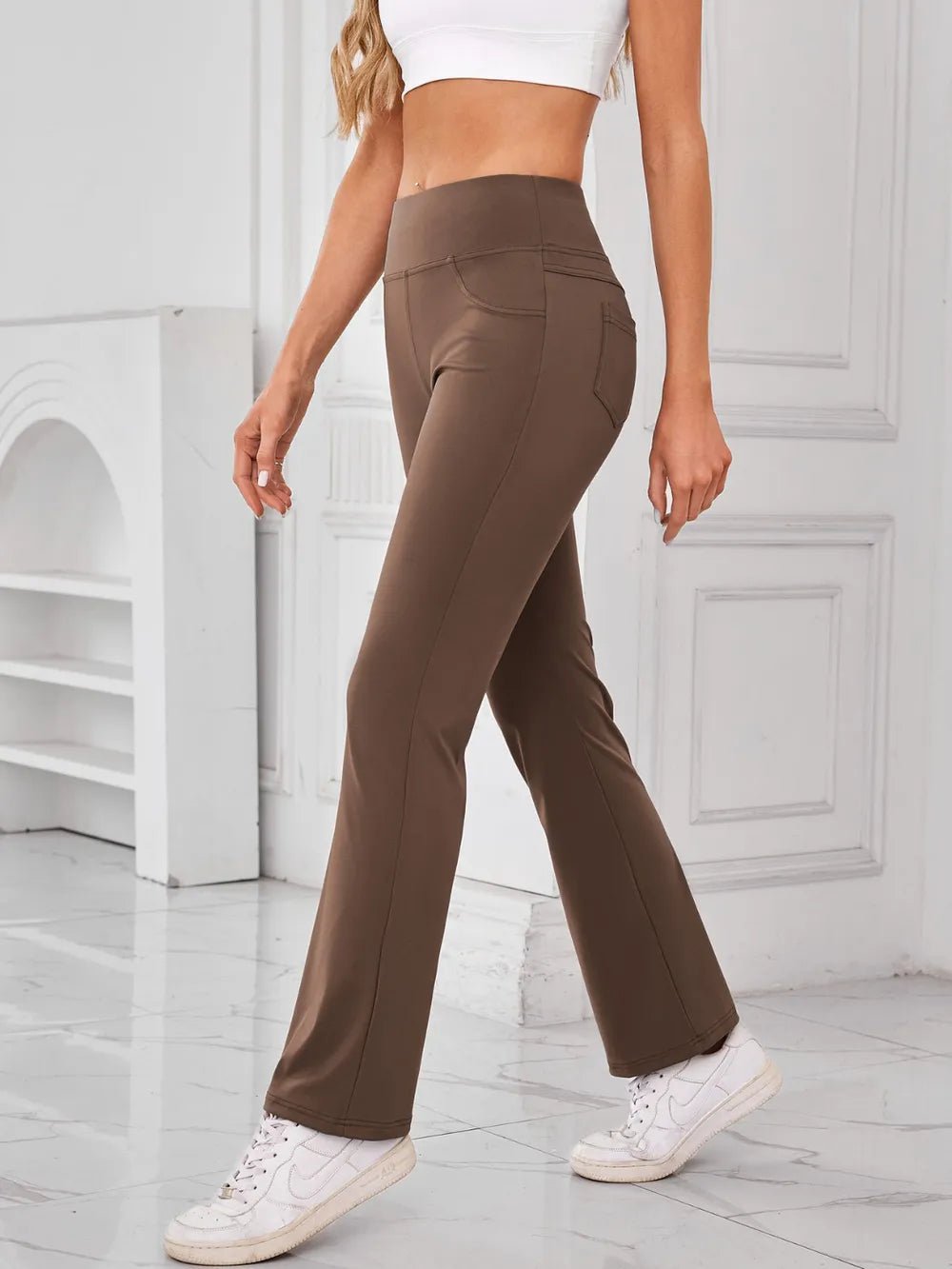 Lovelet High Waist Active Pants with Pockets - MAD RUFFI