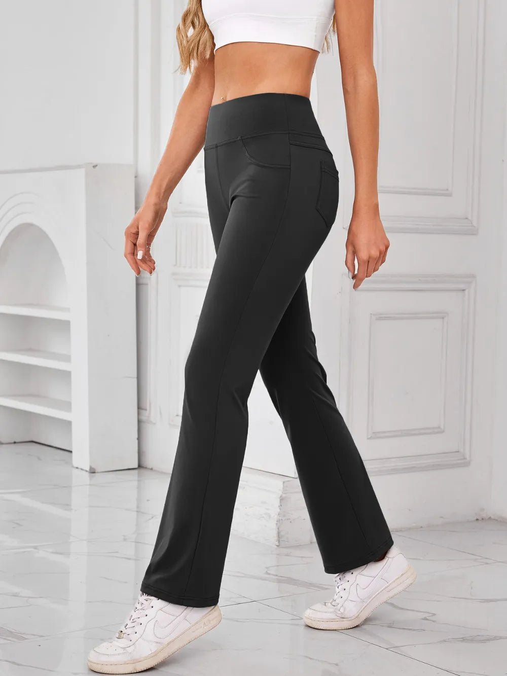 Lovelet High Waist Active Pants with Pockets - MAD RUFFI