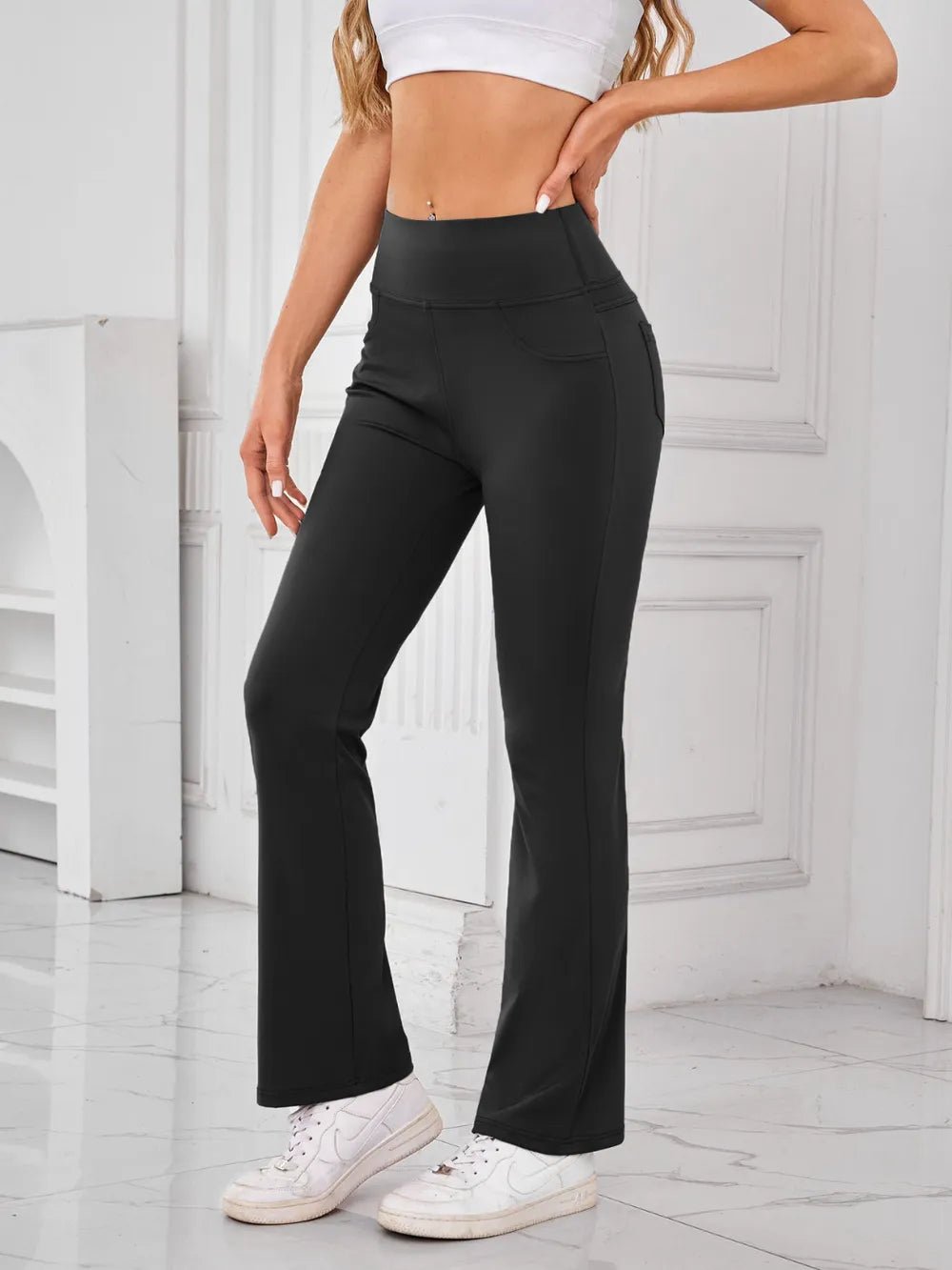 Lovelet High Waist Active Pants with Pockets - MAD RUFFI