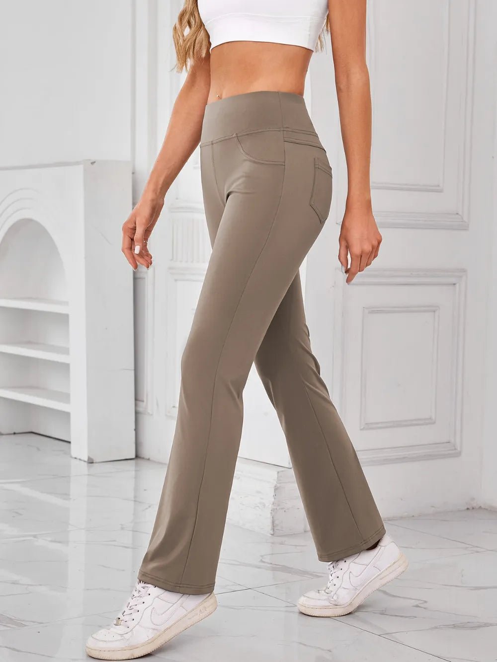 Lovelet High Waist Active Pants with Pockets - MAD RUFFI