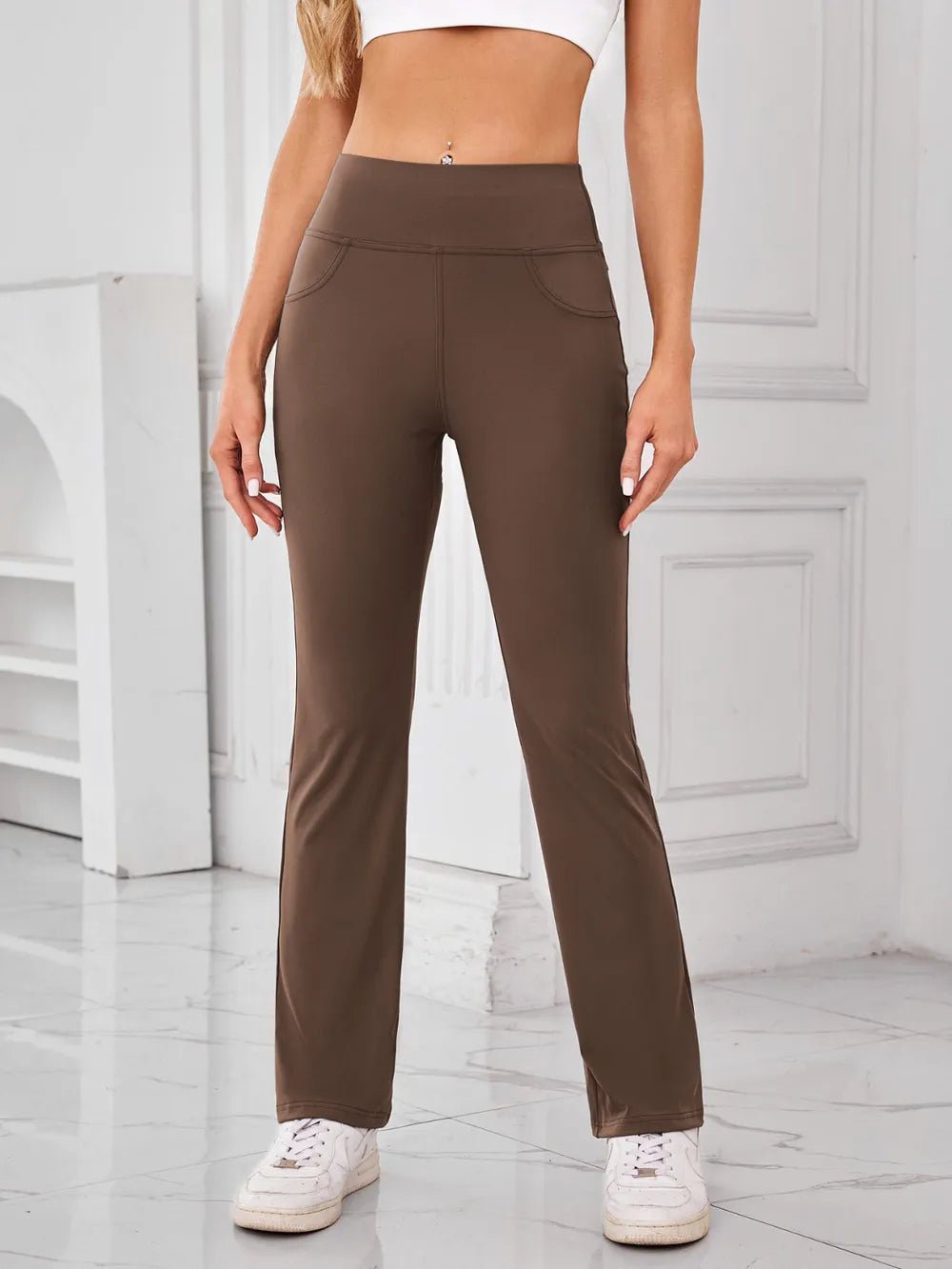Lovelet High Waist Active Pants with Pockets - MAD RUFFI