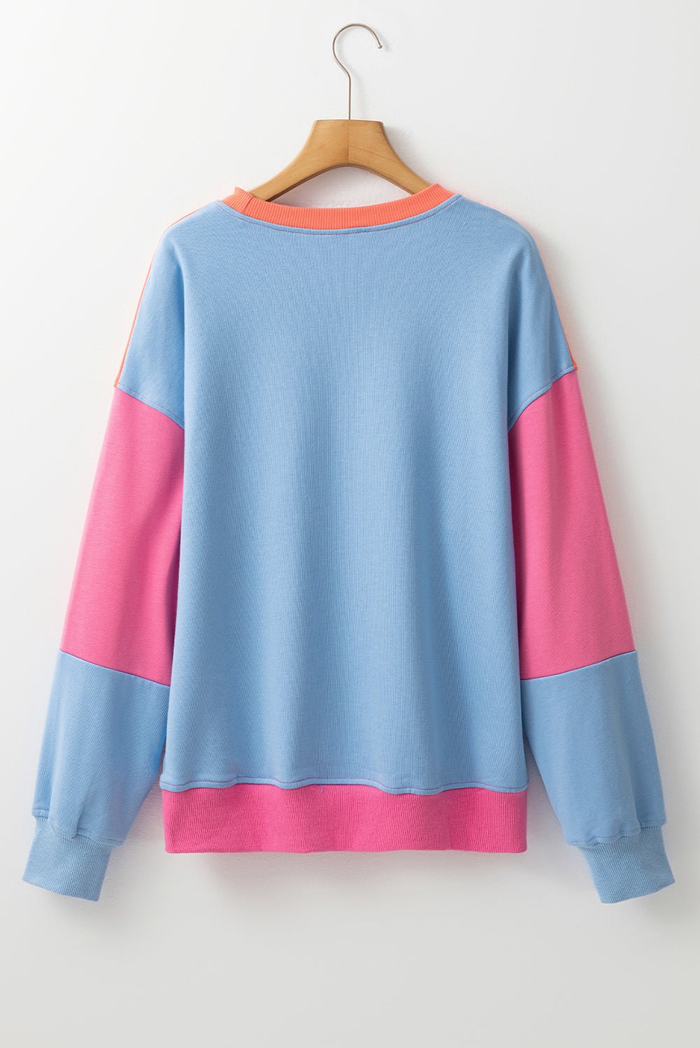 Meadow Mauve Colorblock Drop Shoulder Sweatshirt - MAD RUFFI