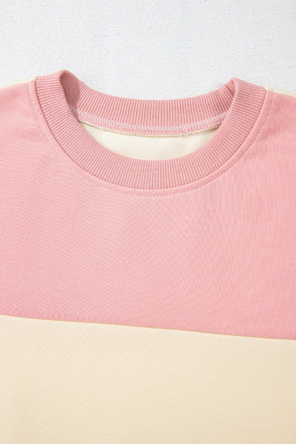 Meadow Mauve Colorblock Drop Shoulder Sweatshirt - MAD RUFFI