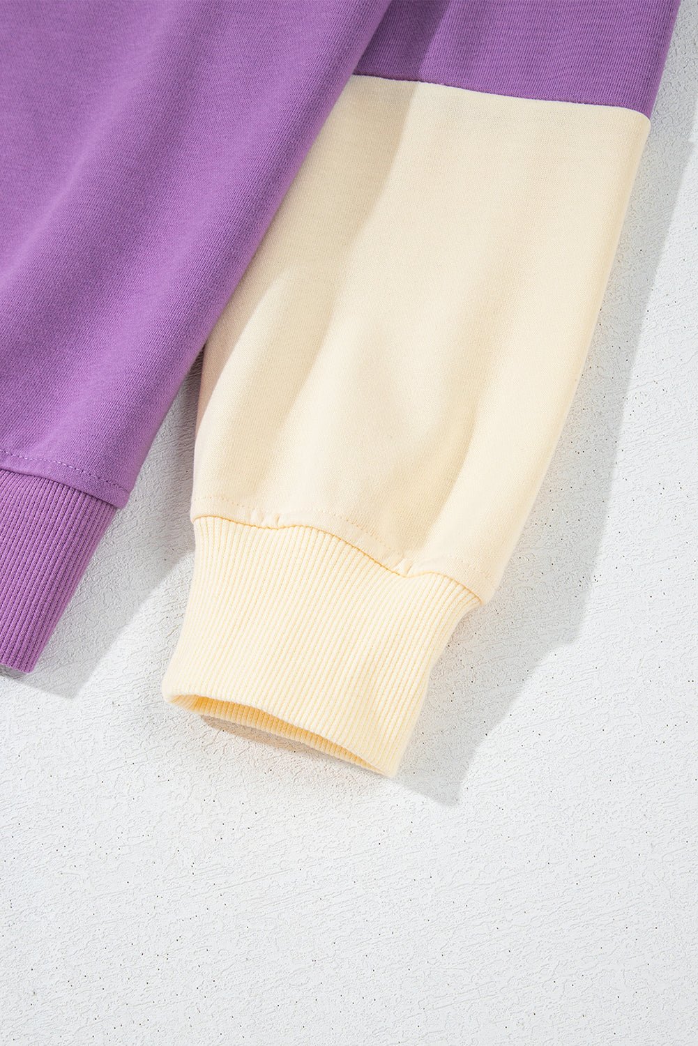 Meadow Mauve Colorblock Drop Shoulder Sweatshirt - MAD RUFFI