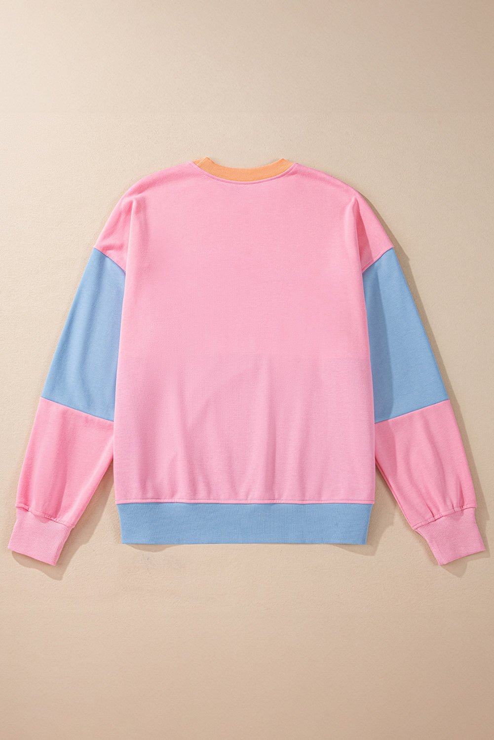 Meadow Mauve Colorblock Drop Shoulder Sweatshirt - MAD RUFFI
