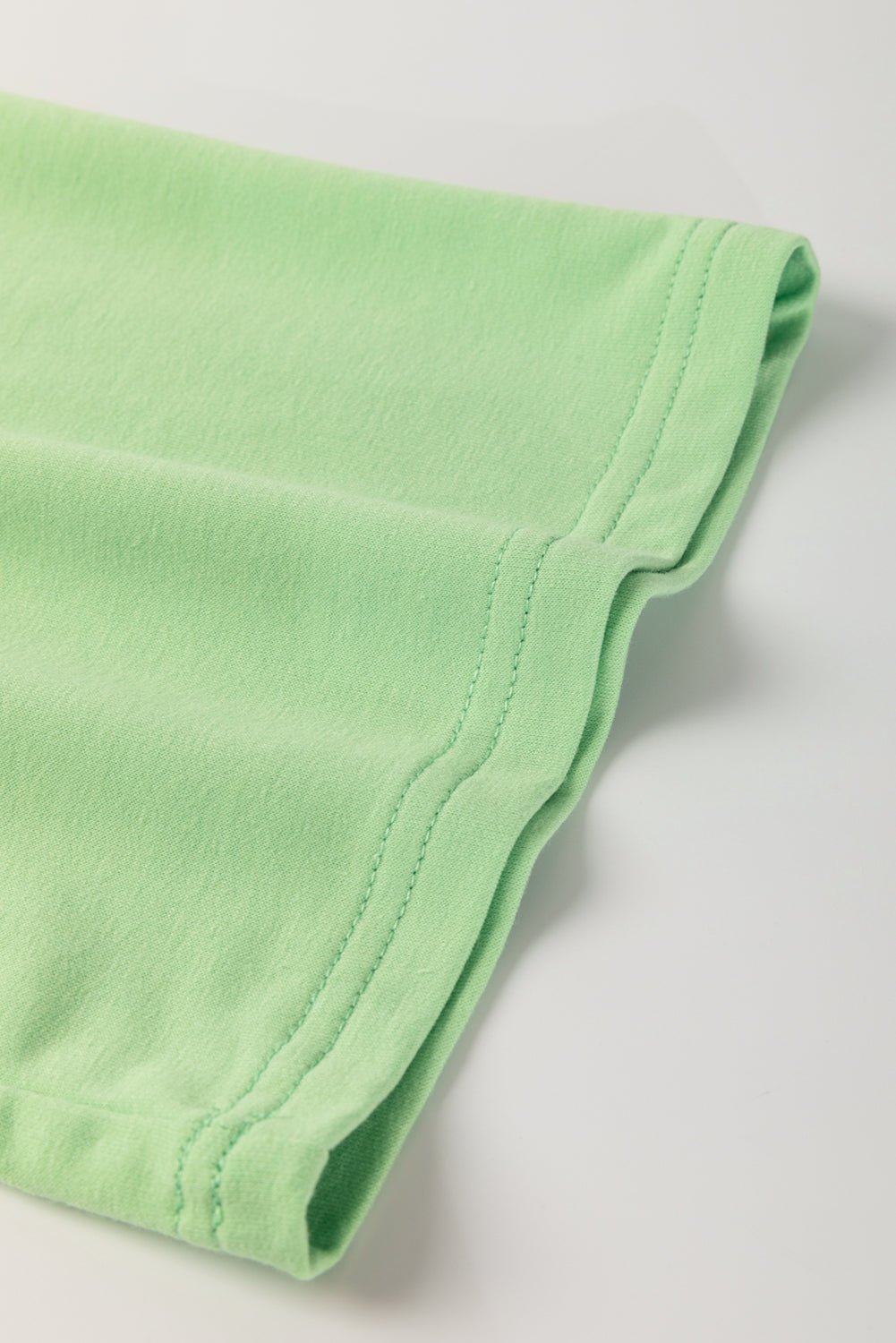 Meadow Mist Green Plus Size V Neck Drop Shoulder Tee Loose Shorts Set - MAD RUFFI