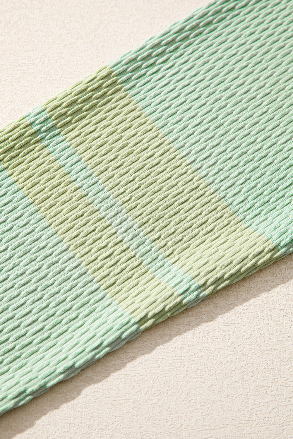 Meadow Mist Green Textured Colorblock Sleeve Henley Sweatshirt - MAD RUFFI