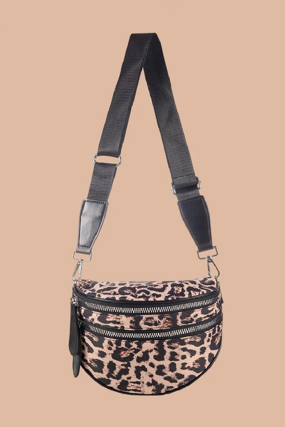 Medium Grey Abstract Camo Print Gold Chain Crossbody Bag - MAD RUFFI