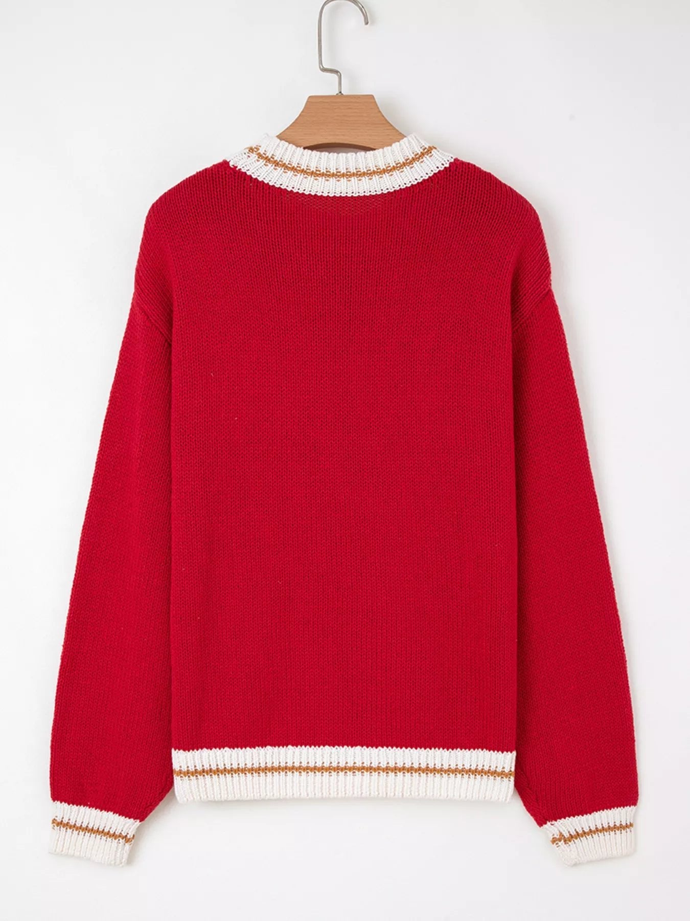 MERRY Contrast Edge Drop Shoulder Christmas Sweater - MAD RUFFI