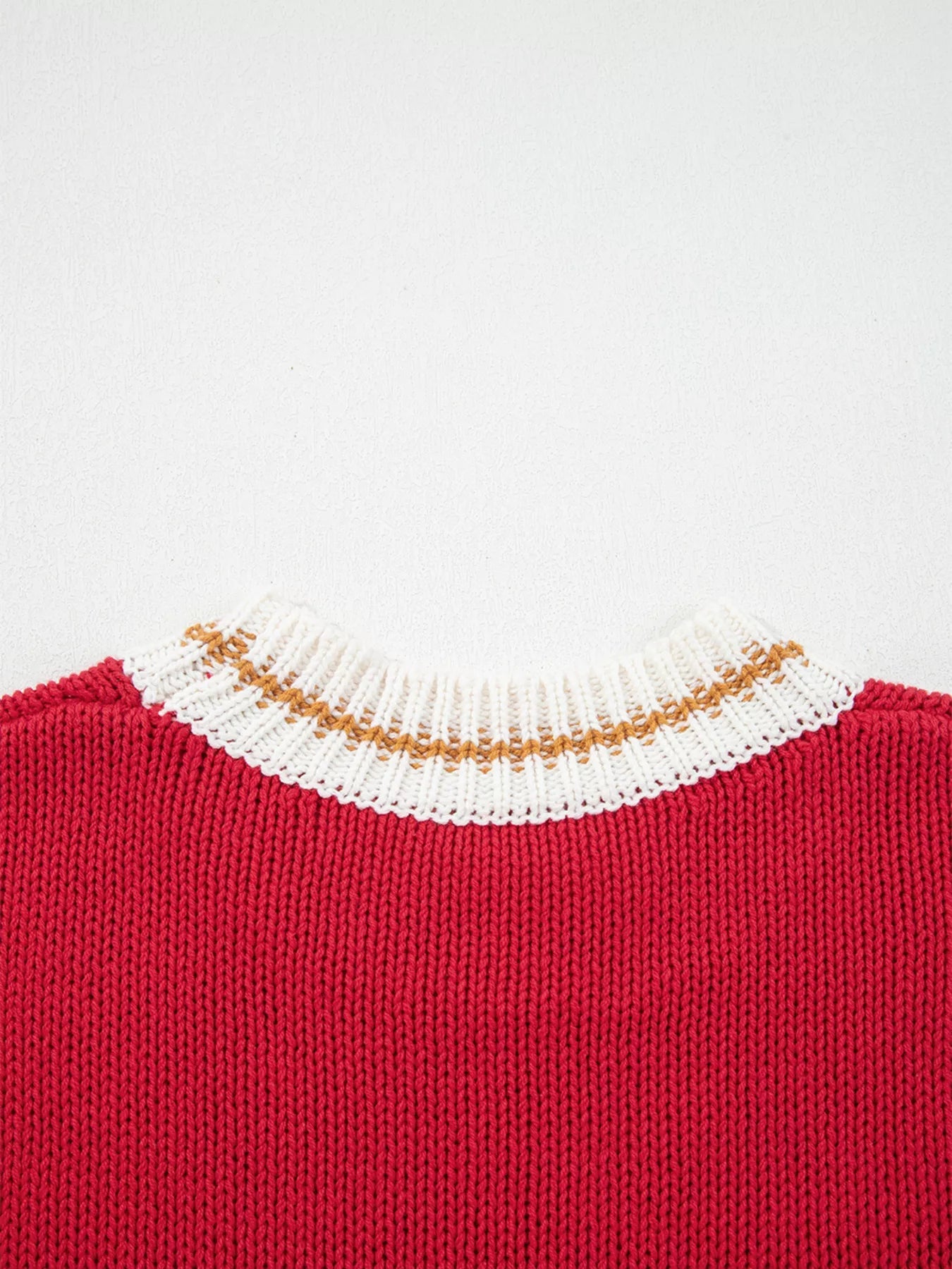 MERRY Contrast Edge Drop Shoulder Christmas Sweater - MAD RUFFI