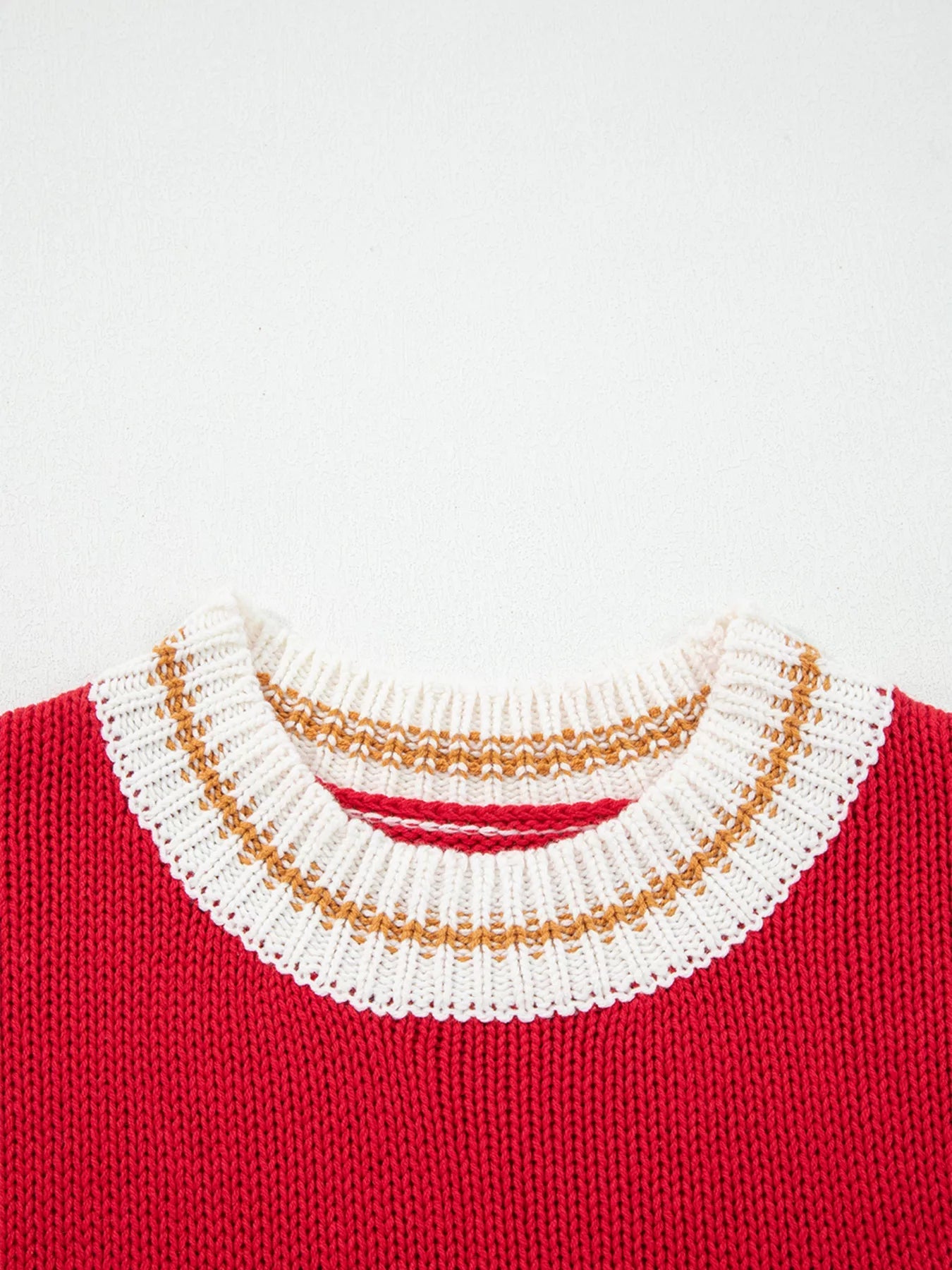 MERRY Contrast Edge Drop Shoulder Christmas Sweater - MAD RUFFI