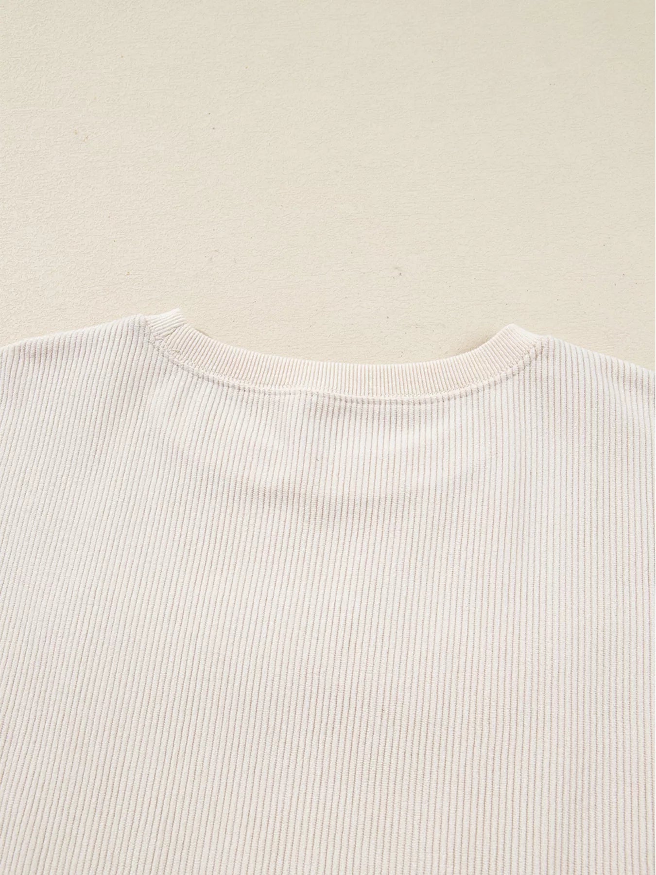 Merry Little Thing Corded Letter Graphic Ribbed Sweatshirt - MAD RUFFI