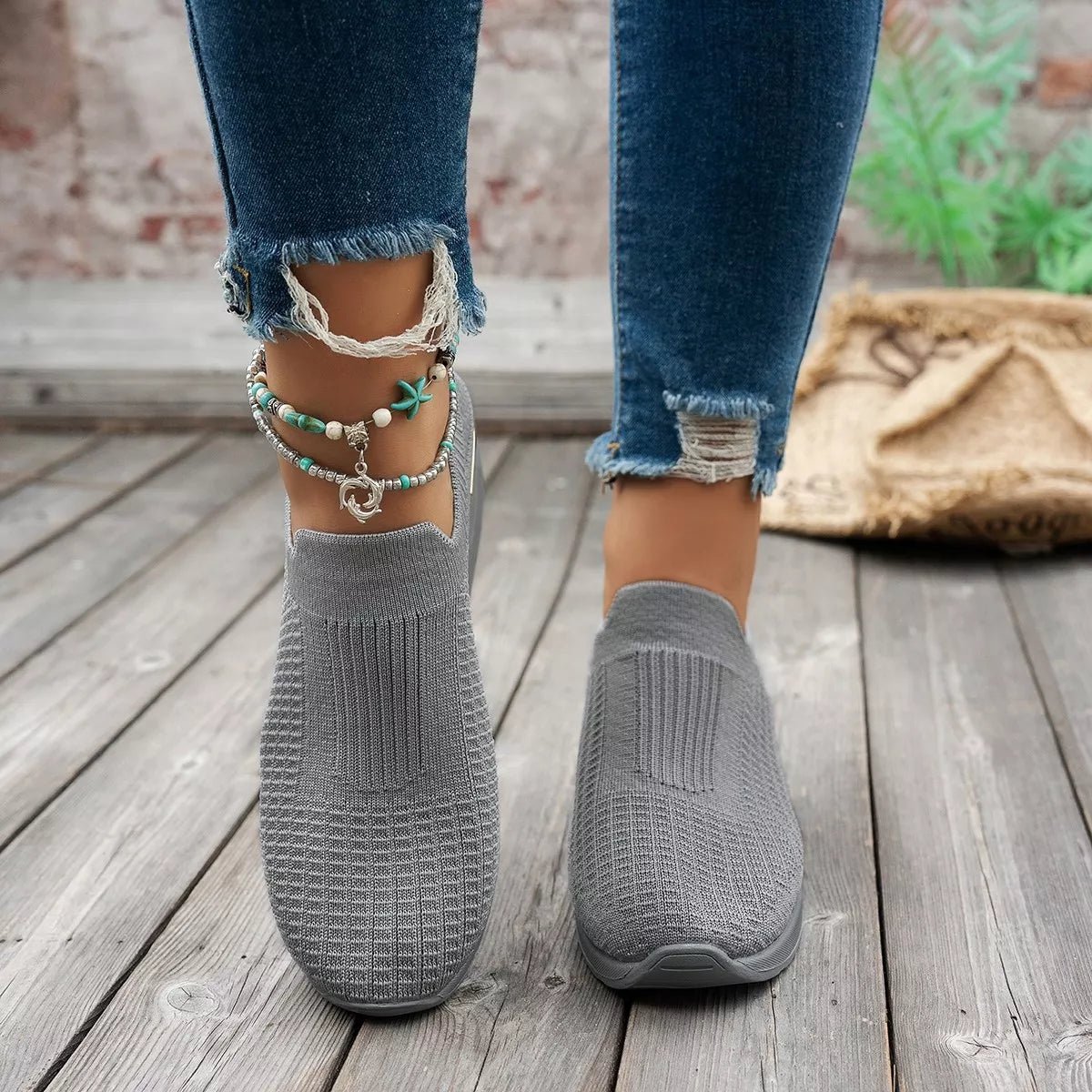 Mesh Round Toe Wedge Athletic - MAD RUFFI