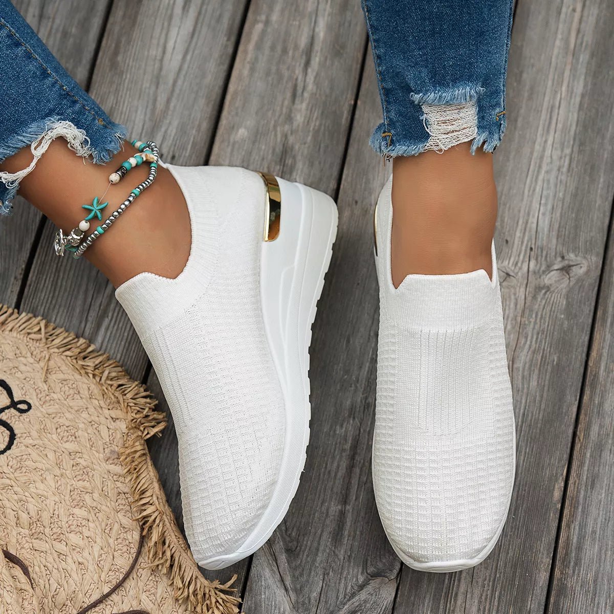 Mesh Round Toe Wedge Athletic - MAD RUFFI