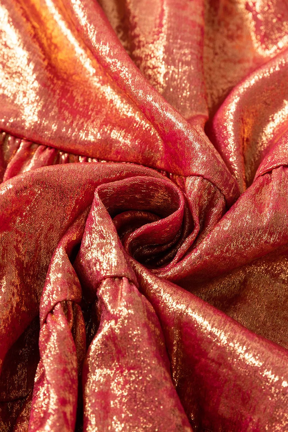 Metallic Sheen Long Sleeve Mini Dress - MAD RUFFI