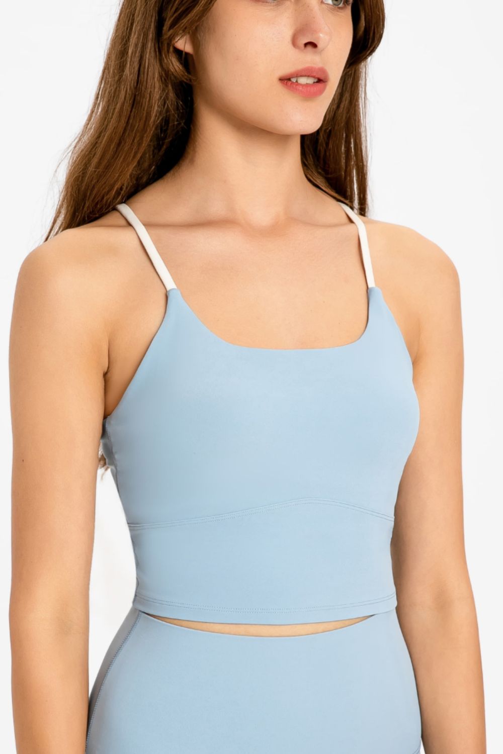 Millennia Crisscross Back Scoop Neck Sports Cami - MAD RUFFI