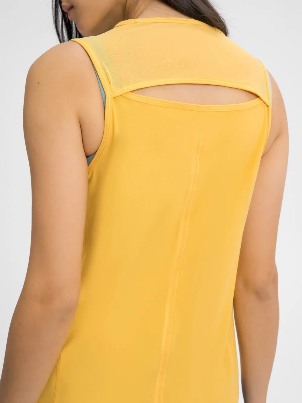Millennia Cutout Back Round Neck Active Tank - MAD RUFFI