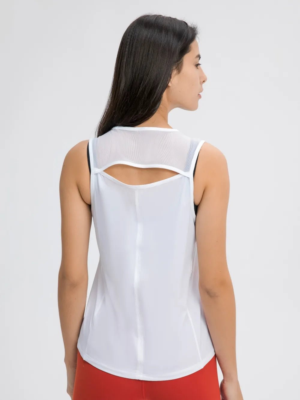Millennia Cutout Back Round Neck Active Tank - MAD RUFFI
