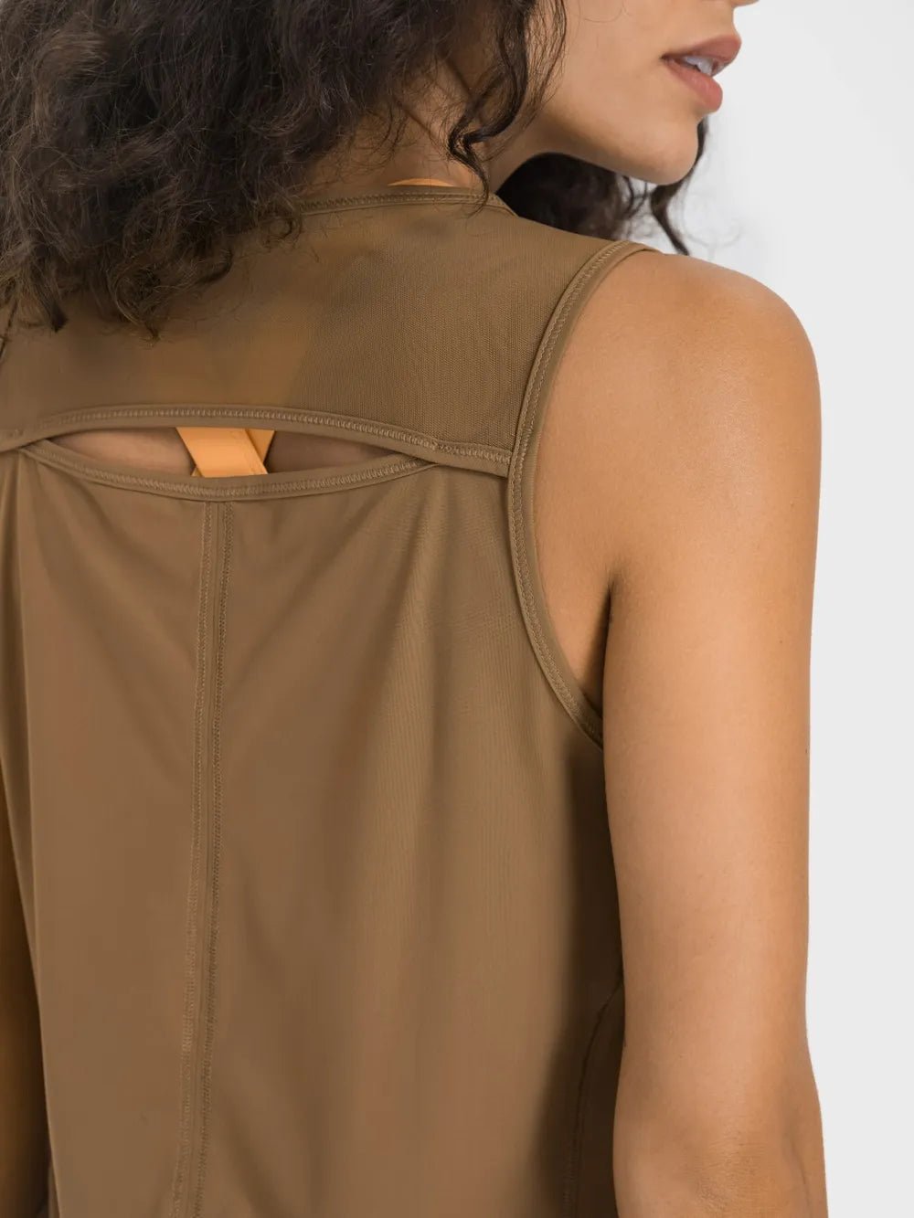 Millennia Cutout Back Round Neck Active Tank - MAD RUFFI
