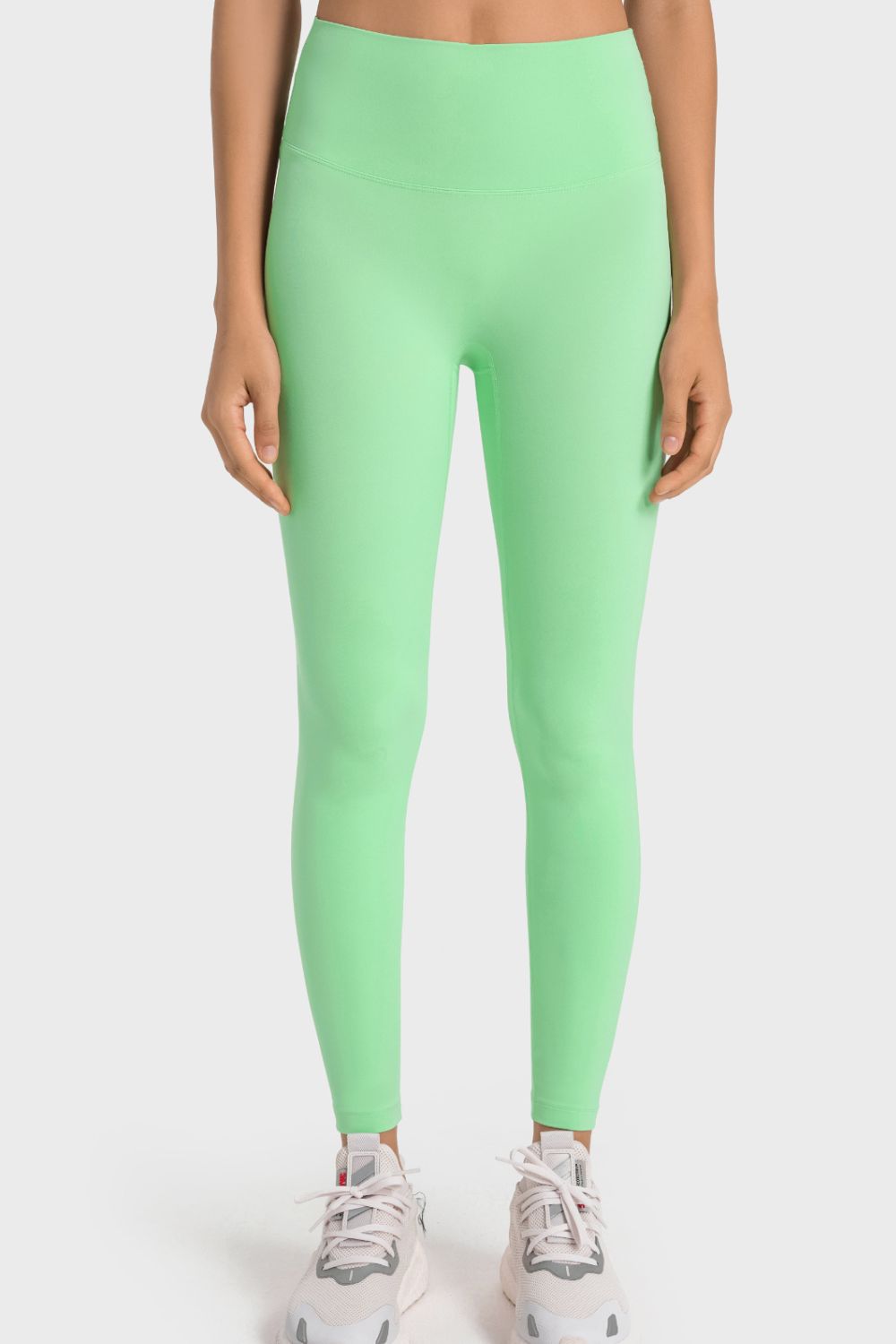 Millennia High - Rise Wide Waistband Yoga Leggings - MAD RUFFI