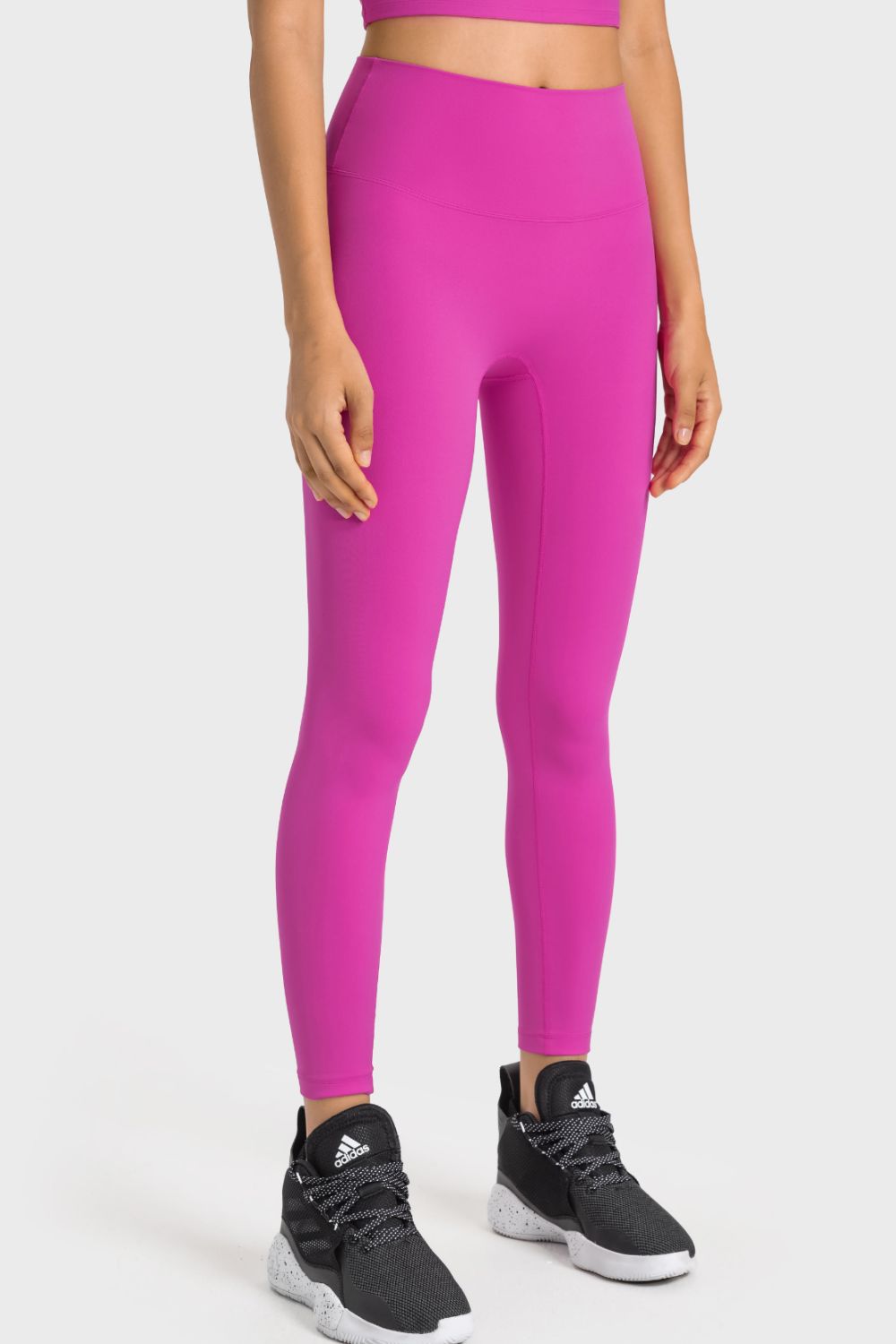 Millennia High - Rise Wide Waistband Yoga Leggings - MAD RUFFI