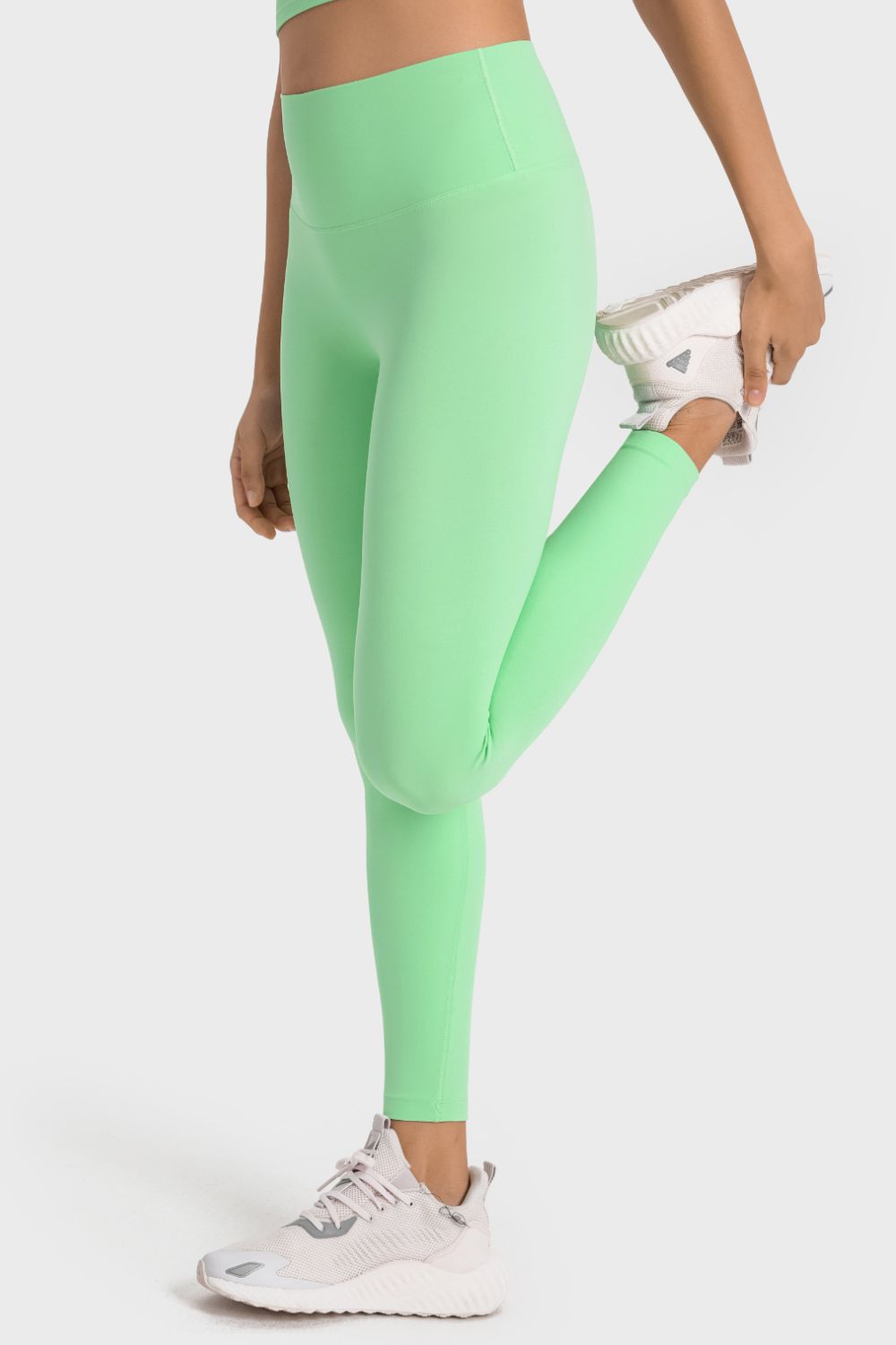 Millennia High - Rise Wide Waistband Yoga Leggings - MAD RUFFI