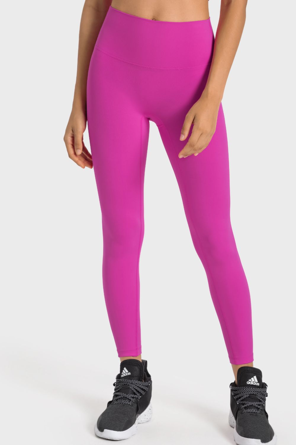 Millennia High - Rise Wide Waistband Yoga Leggings - MAD RUFFI