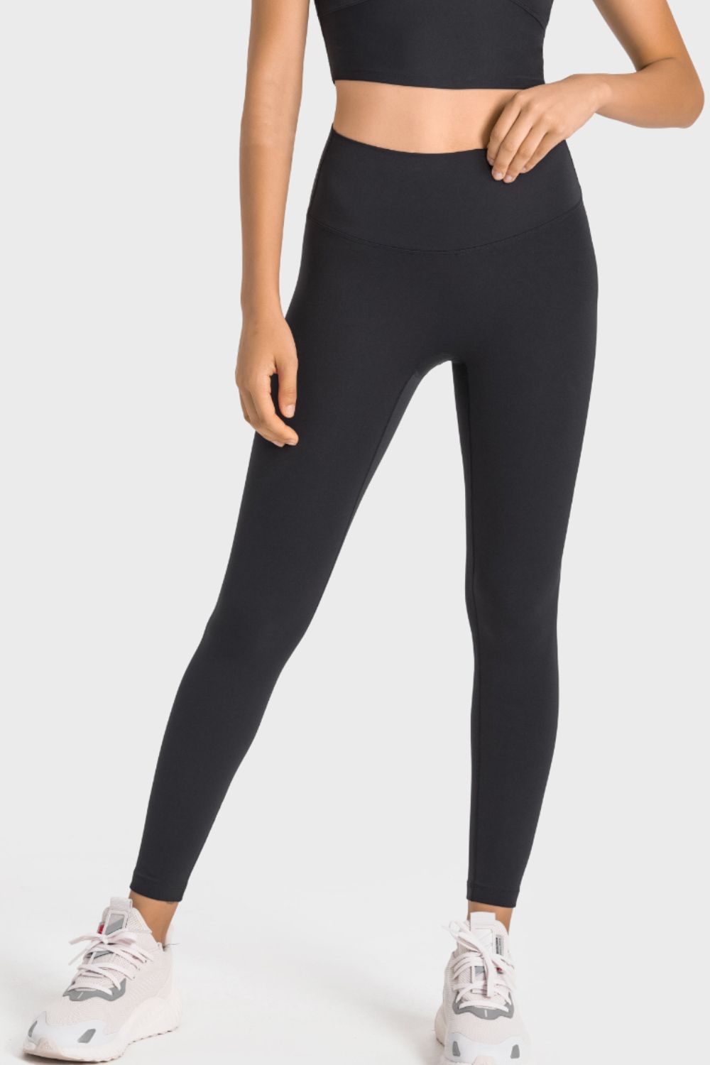 Millennia High - Rise Wide Waistband Yoga Leggings - MAD RUFFI