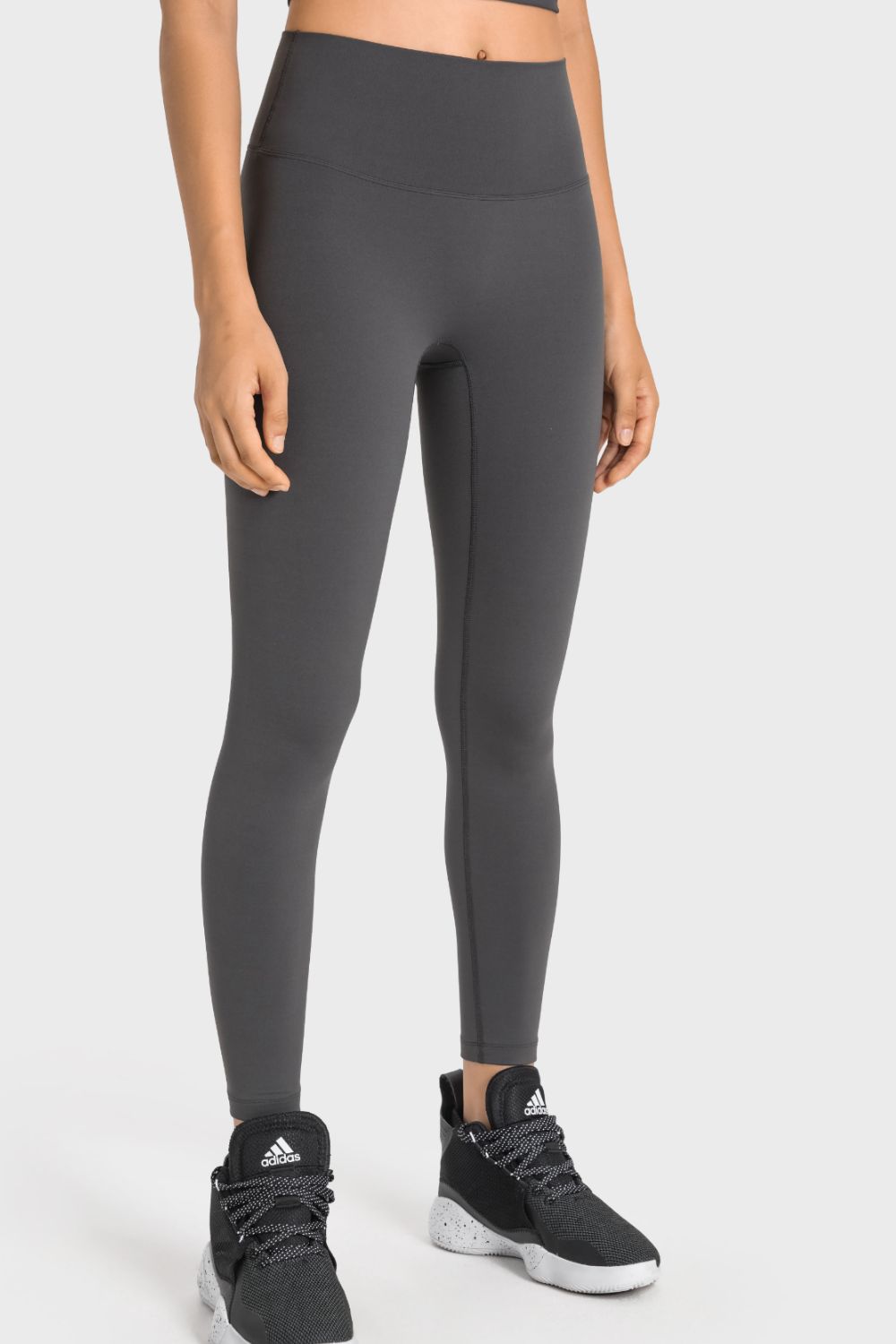Millennia High - Rise Wide Waistband Yoga Leggings - MAD RUFFI