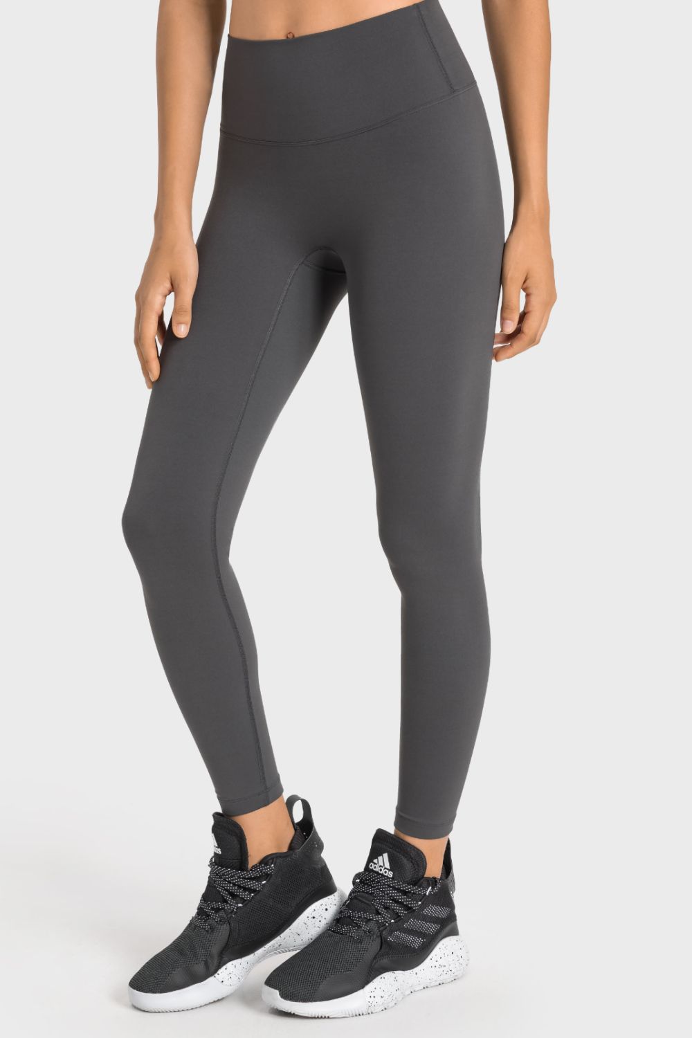 Millennia High - Rise Wide Waistband Yoga Leggings - MAD RUFFI