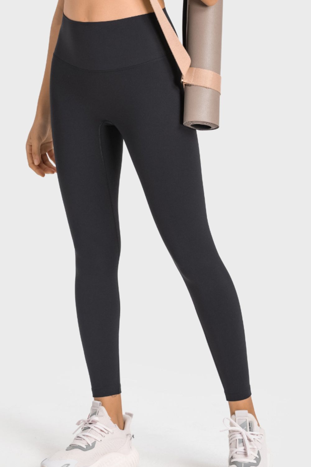 Millennia High - Rise Wide Waistband Yoga Leggings - MAD RUFFI