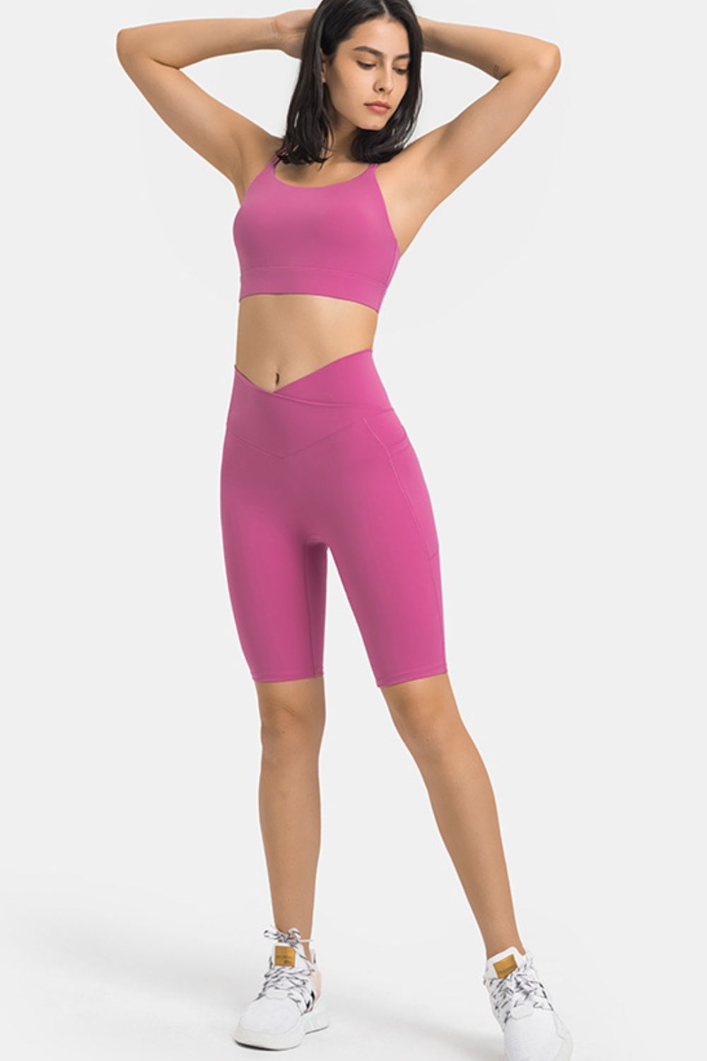 Millennia High Waist Biker Shorts with Pockets - MAD RUFFI