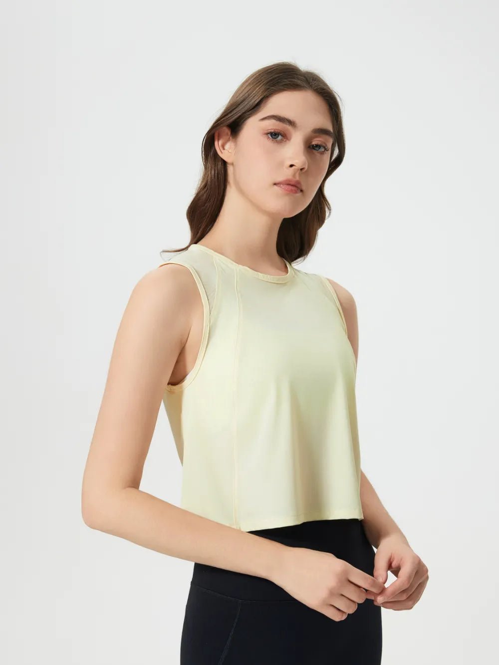 Millennia Round Neck Cropped Active Tank - MAD RUFFI