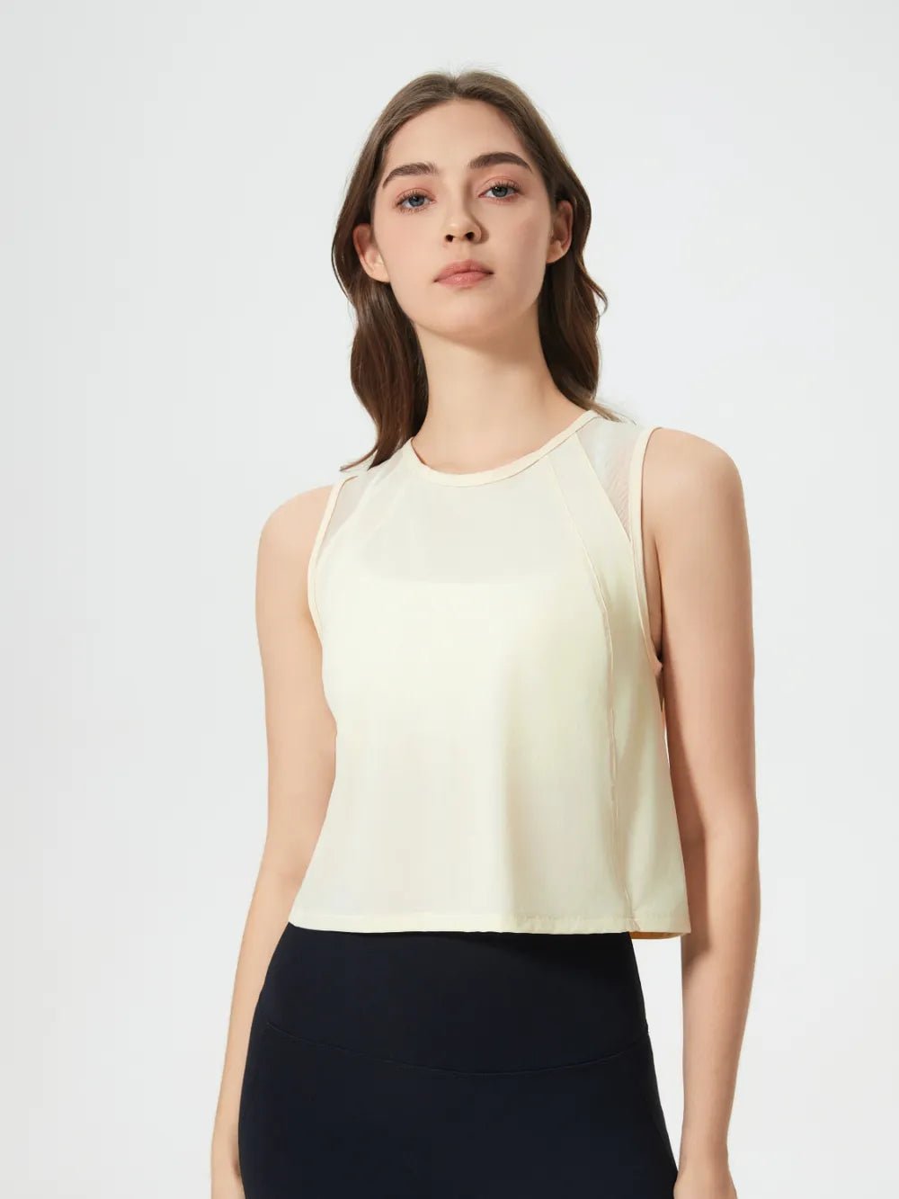 Millennia Round Neck Cropped Active Tank - MAD RUFFI