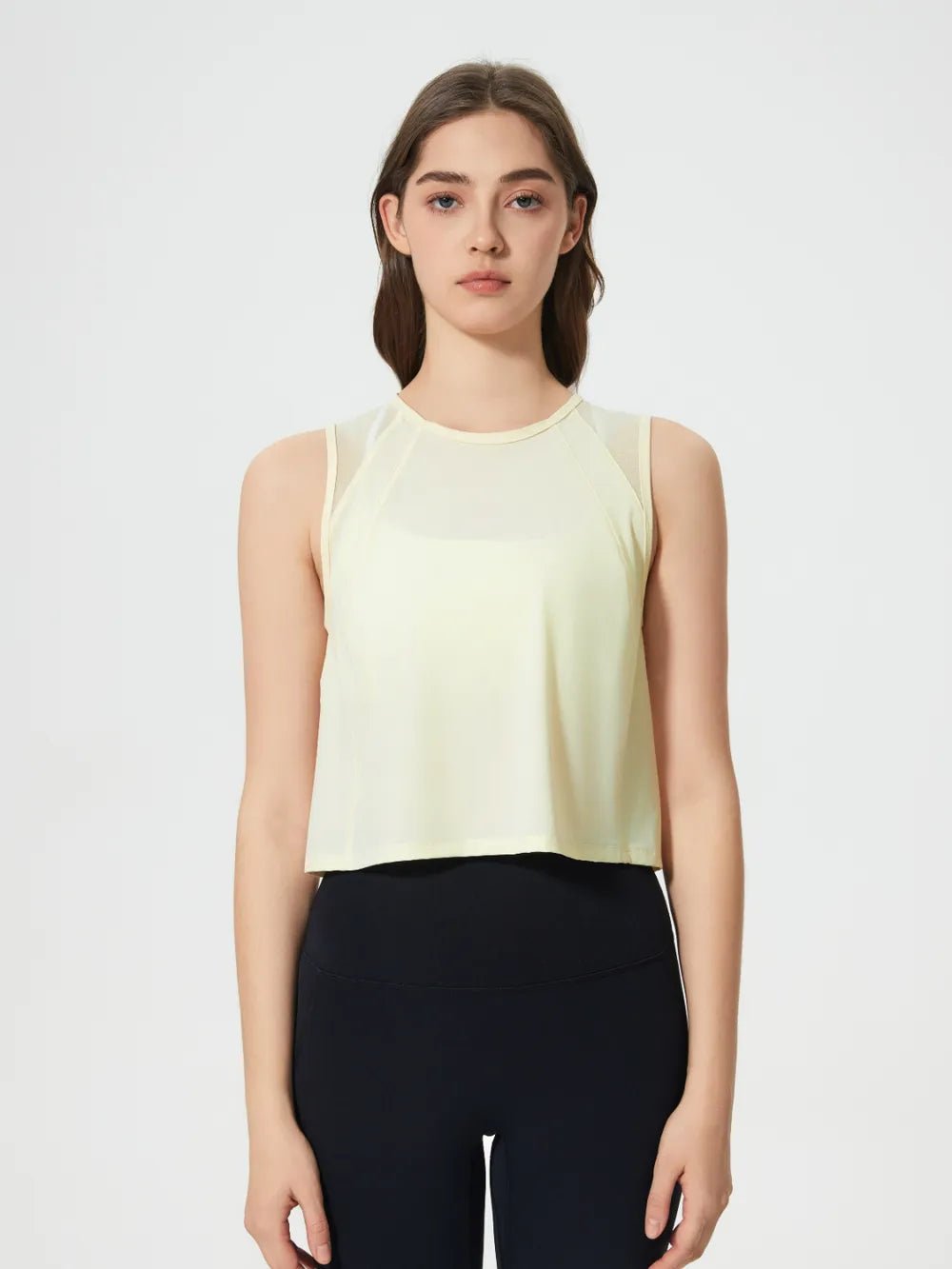 Millennia Round Neck Cropped Active Tank - MAD RUFFI