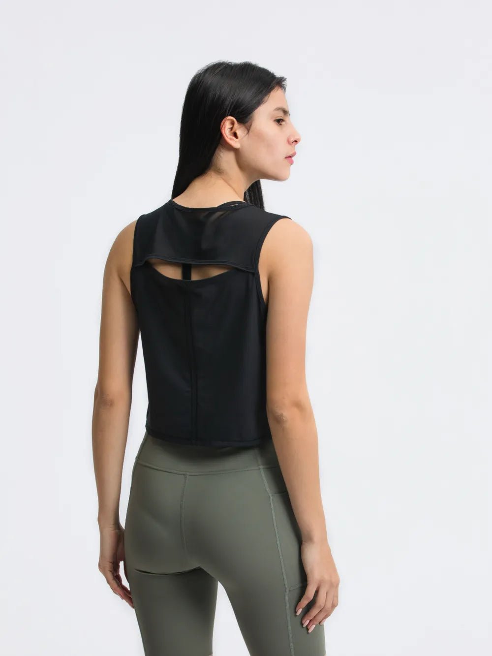 Millennia Round Neck Cropped Active Tank - MAD RUFFI