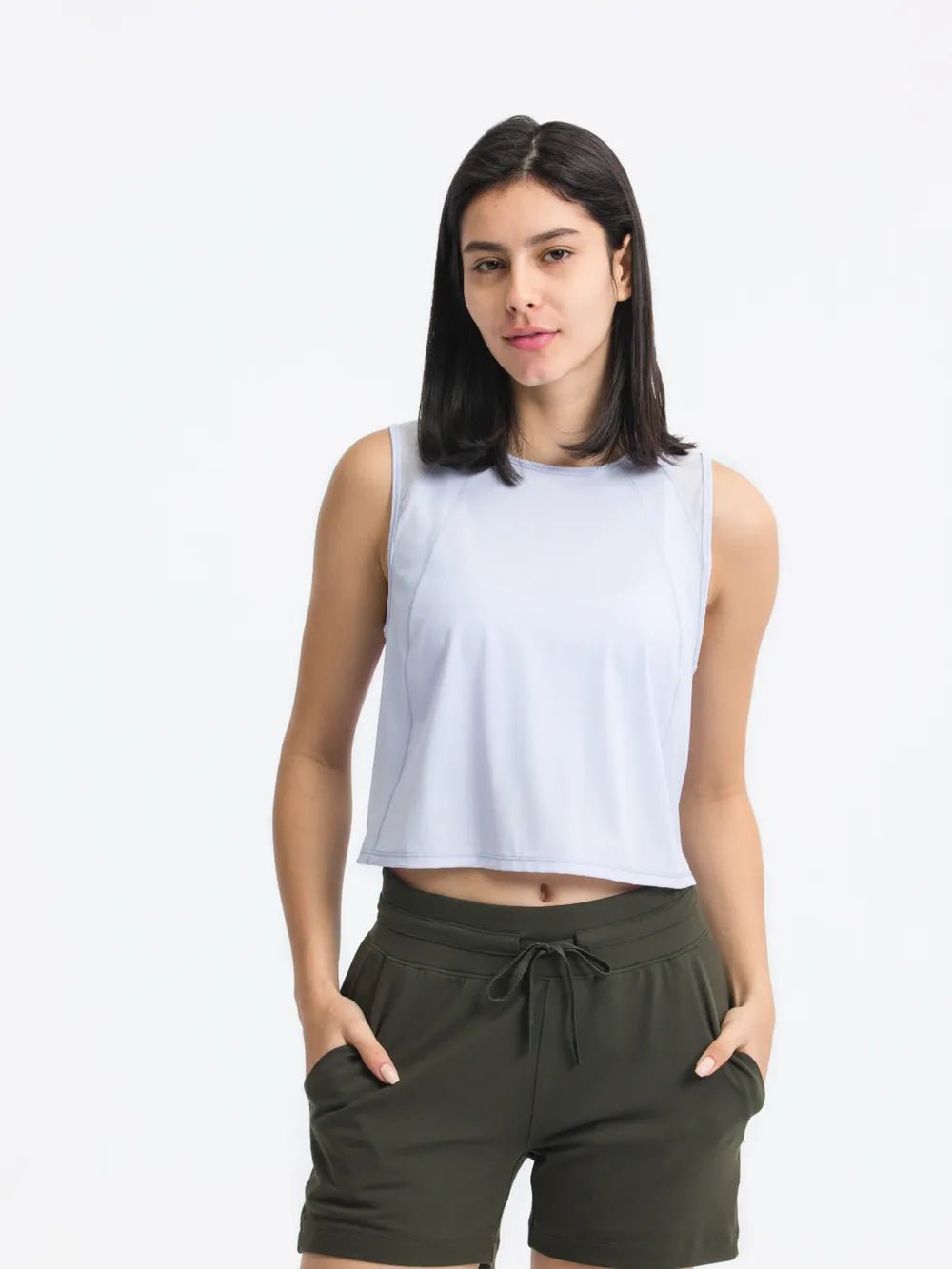 Millennia Round Neck Cropped Active Tank - MAD RUFFI