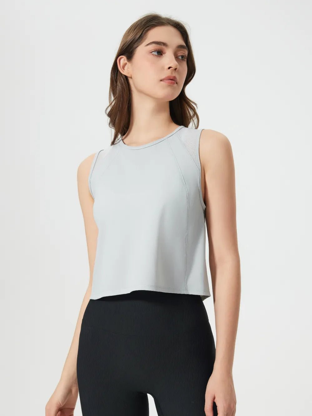 Millennia Round Neck Cropped Active Tank - MAD RUFFI