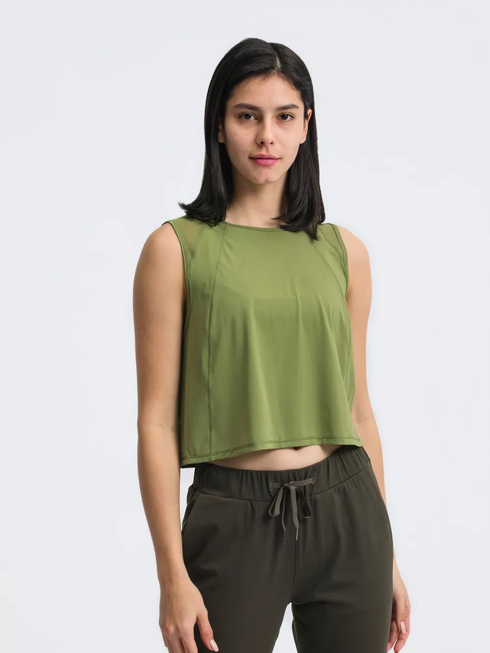Millennia Round Neck Cropped Active Tank - MAD RUFFI