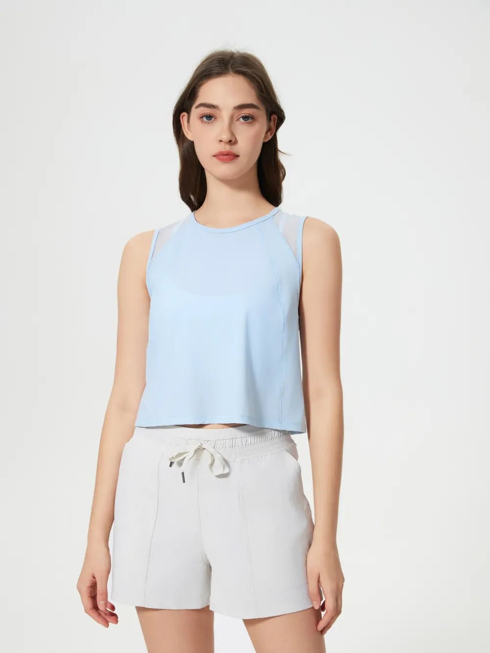 Millennia Round Neck Cropped Active Tank - MAD RUFFI