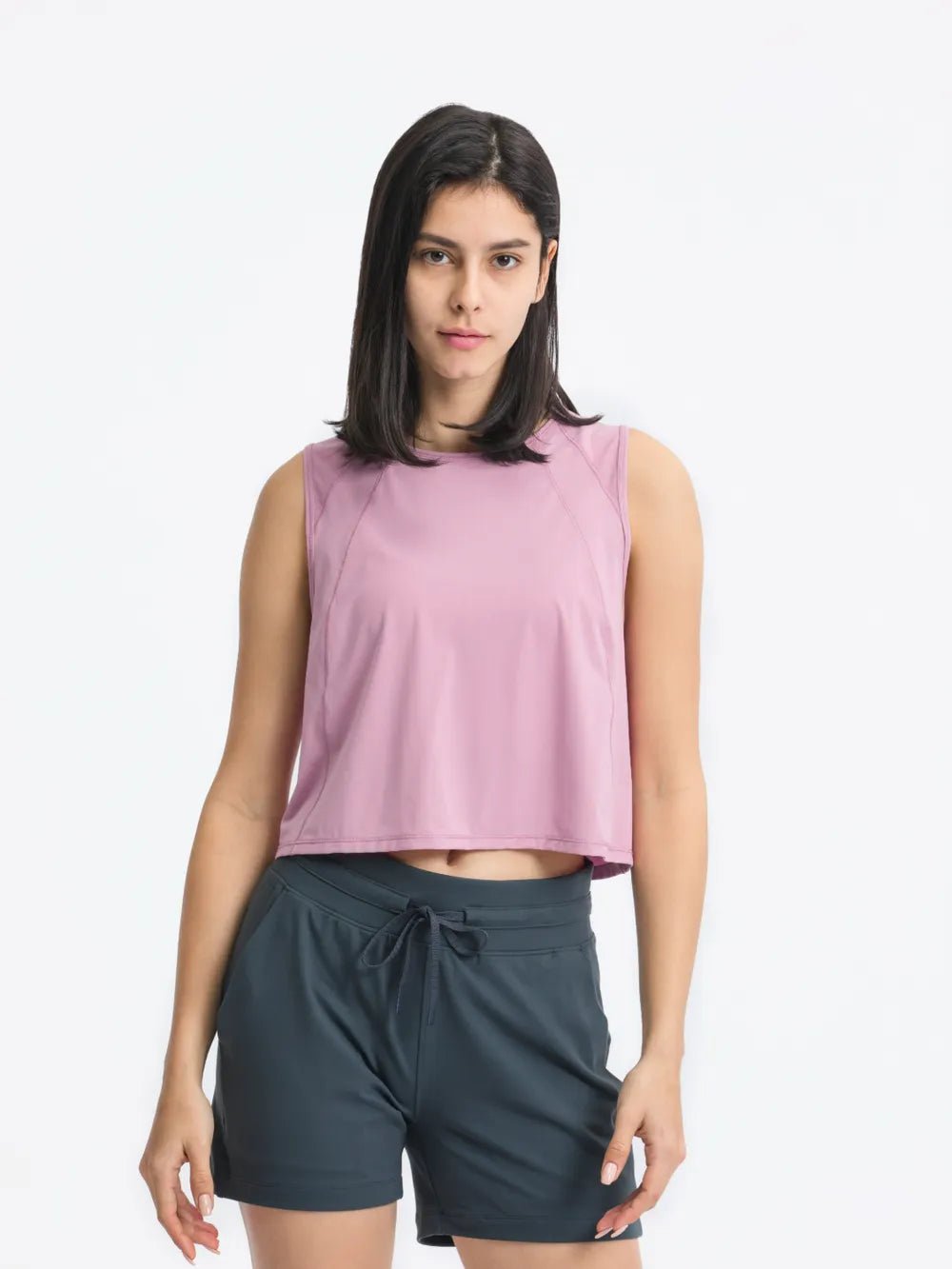 Millennia Round Neck Cropped Active Tank - MAD RUFFI