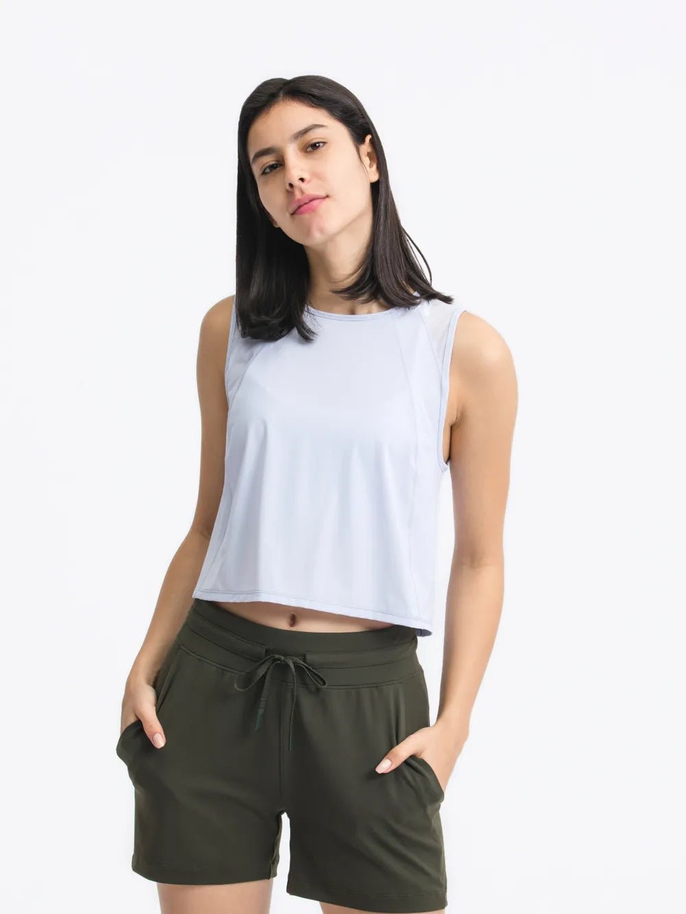 Millennia Round Neck Cropped Active Tank - MAD RUFFI