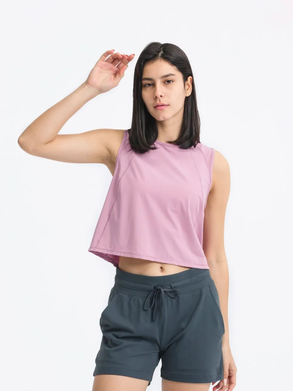 Millennia Round Neck Cropped Active Tank - MAD RUFFI