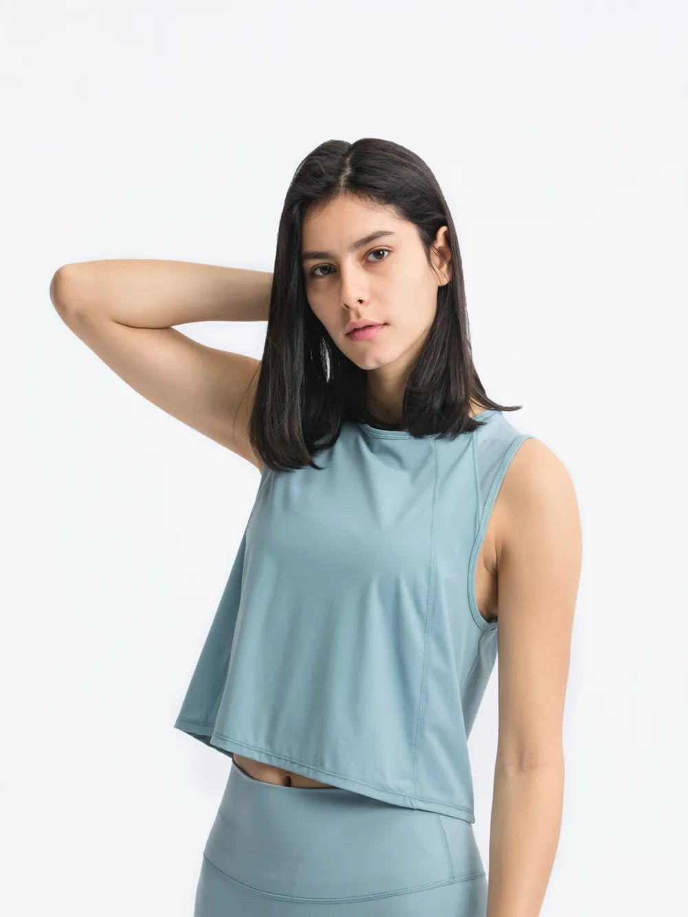 Millennia Round Neck Cropped Active Tank - MAD RUFFI